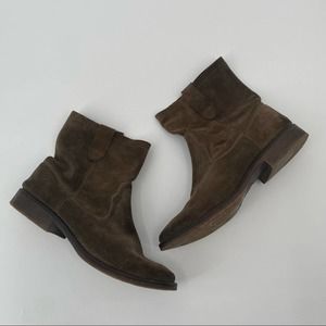 ZIGI SOHO CANNOLI LEATHER SUEDE SLIP ON ANKLE BOOTS WOMEN'S SIZE 9